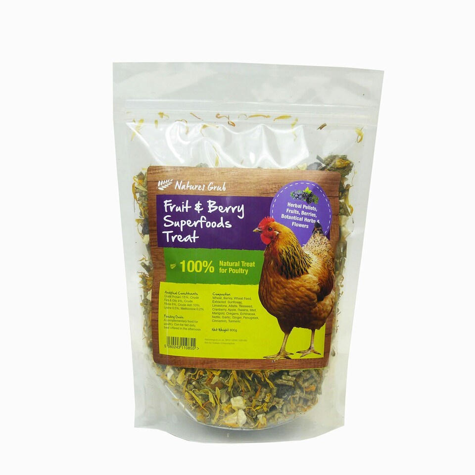 Natures Grub Superfoods Fruit And Berry Chicken Treats - Multicoloured - 600g