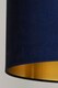 image 3 of NAVY VELVET DRUM SHADE & GOLD INNER (D40cm)