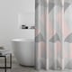 image 1 of Catherine Lansfield Larsson Geo Shower Curtain | Pink | Blush Pink | One Size