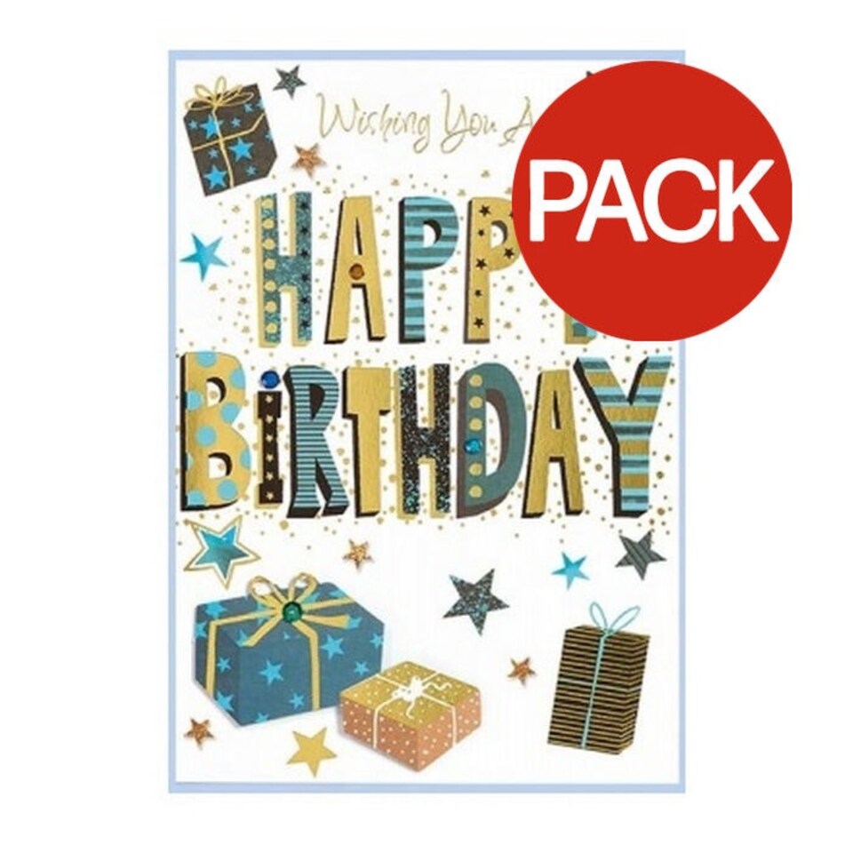 Simon Elvin Wishing You A Very Happy Birthday Greetings Card (Pack of 6) - Multicoloured - One Size