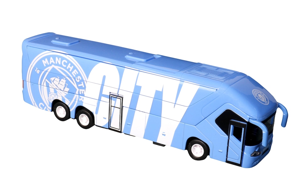 image 1 of Manchester City Bus Model Football Team Coach Toy