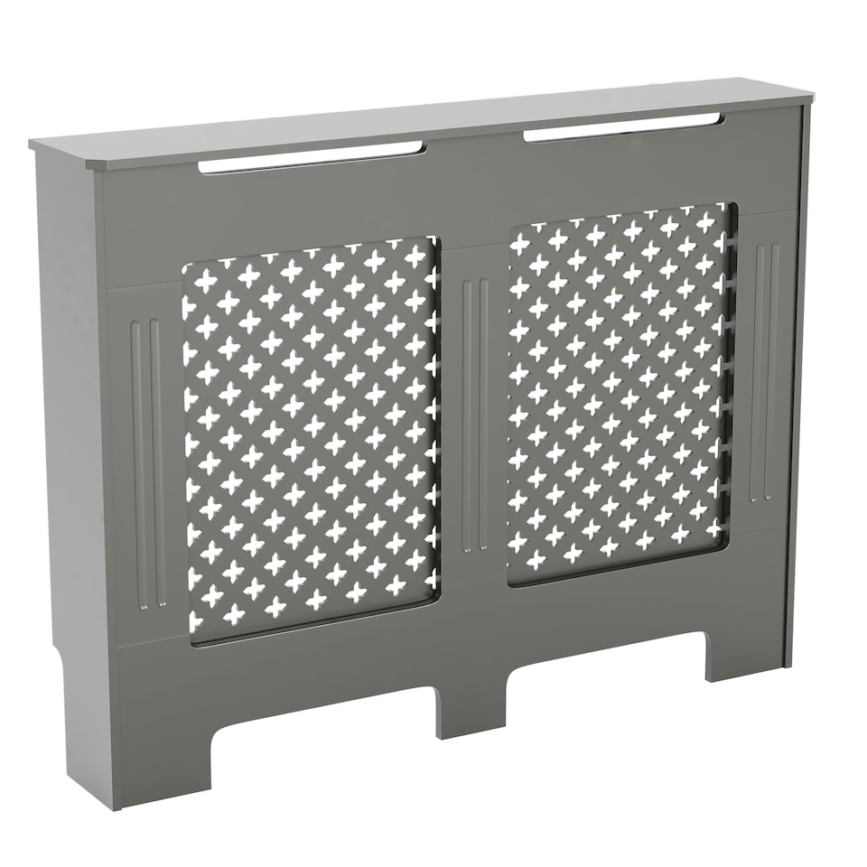 image 1 of Vida Designs Oxford Radiator Cover Painted MDF Cabinet, Grey, 111cm