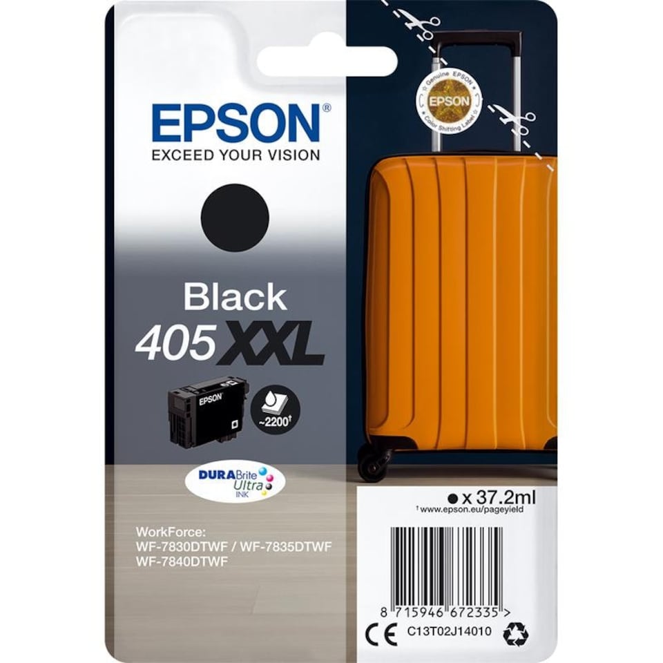 Epson 405XXL Black High Yield Ink Cartridge 37.2ml - C13T02J14010 N/A