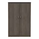 image 2 of Lisbon 2 Door Wardrobe - L53.5 x W81.5 x H187 cm - Black Wood Grain Grey