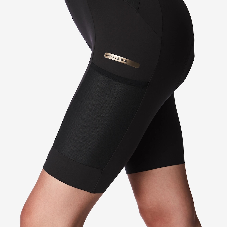 image 1 of Decathlon Women's long distance road cycling shorts, EDR Ultra black