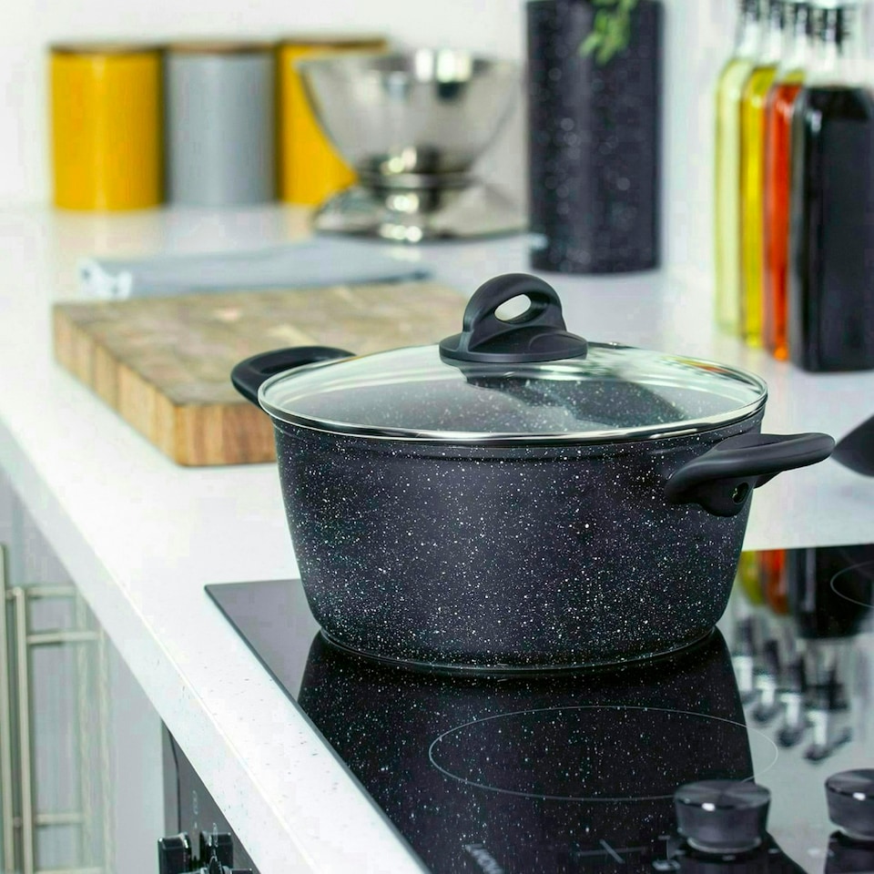 image 1 of Blackmoor 66130 Classic 24cm Stock Pot with Tempered Glass Lid