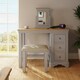 image 7 of Faire 3 Drawer Dressing Table Set in Dove Grey with Oak Top Grey