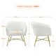 image 3 of Yaheetech Boucle Barrel Chair with Backrest Armrest White