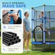 image 3 of HOMCOM 4.6FT Kids Trampoline with Safety Enclosure for Ages 3-10 Years Blue
