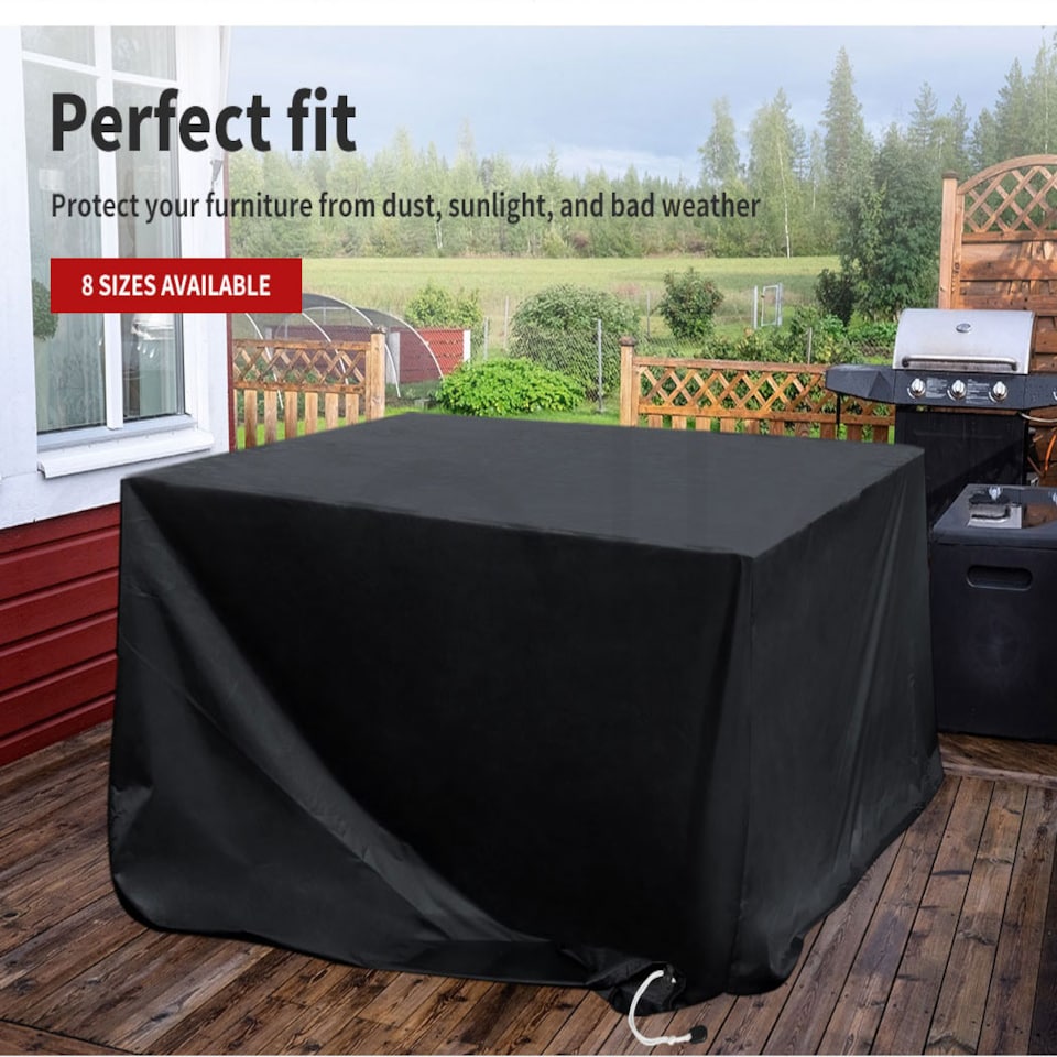 image 1 of Marlow Outdoor Furniture Cover Garden Patio Waterproof Rain UV Protector | Black | 180cm