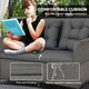 image 4 of Outsunny 4 Pieces Rattan Garden Furniture Set, Round Wicker Garden Sofa Set with Loveseat, Armchairs and Glass Top Table, Outdoor Conservatory Furniture with Cushions for Patio, Balcony, Light Grey