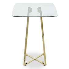 Metropolitan Square Gold Finish Dining Table Gold