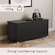 image 4 of Vida Designs Leon Storage Ottoman Bedroom Hallway Chest Bench, Black | Black | Black