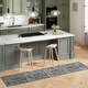 image 2 of KUKOON Silver Grey Green Distressed Abstract Non Slip Washable Low Pile Runner Rug 60cm x 240cm Green