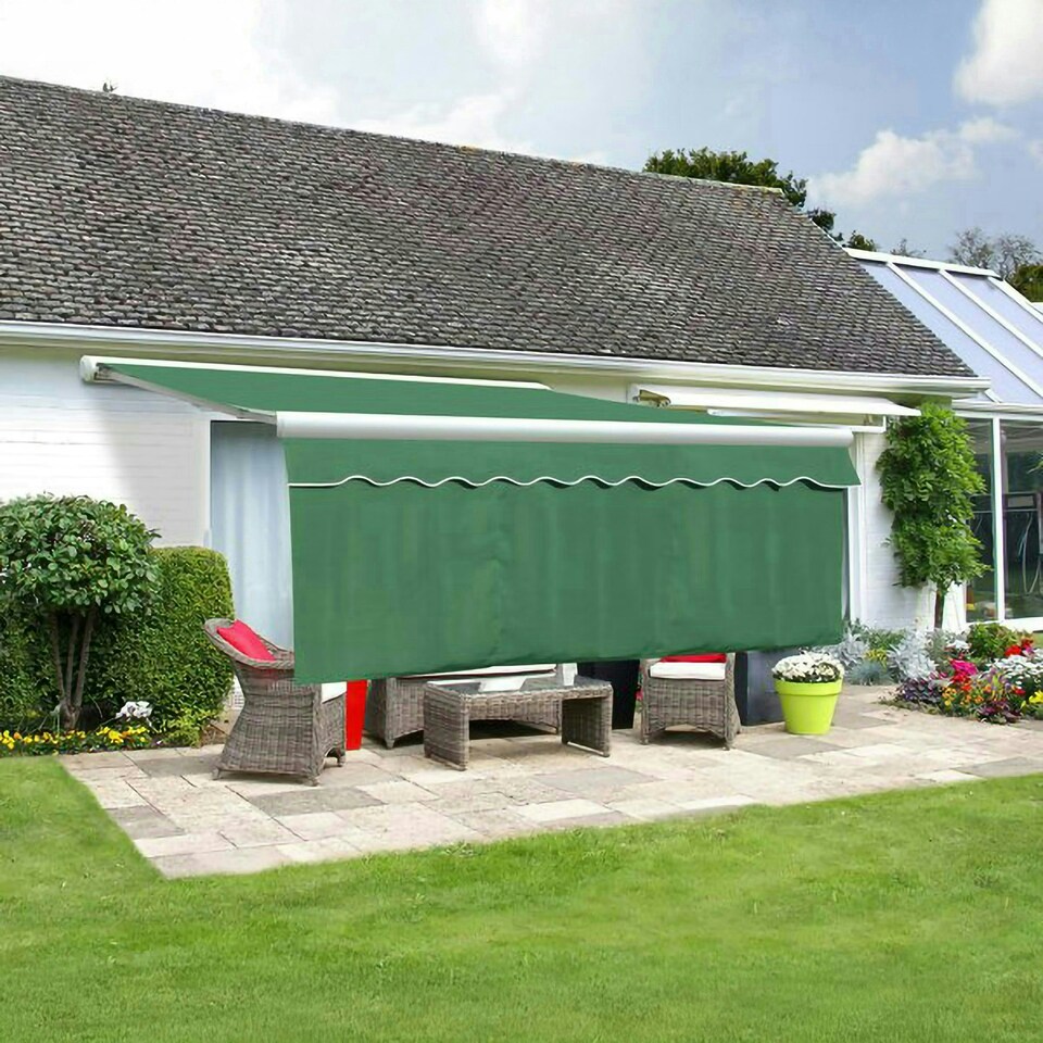 image 1 of Primrose 3m Dropdown Plain Green Awning Valance 1m Drop Green | Plain Green