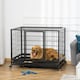 image 2 of PawHut Metal Kennel Cage with Wheels and Crate Tray for Pet Dog Large Black