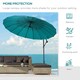image 6 of Outsunny 3(m) Cantilever Shanghai Parasol w/ Crank Handle, Cross Base, Turquoise