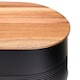 image 3 of Alton Black Bread Bin With Acacia Wood Lid Black