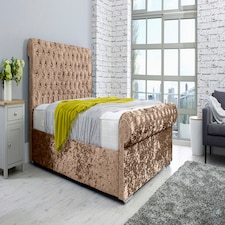 Santino Crush Single Bed Frame - Mink