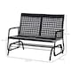 image 5 of Outsunny 2 Seater PE Rattan Glider Bench, Outdoor Loveseat Chair with Steel Frame, Porch Rocking Glider for 2 Person with Armchair, High Back, Black