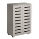 image 6 of Oslo 2 Door Wooden Shoe Storage Cabinet Rack Stand Cupboard Slatted Doors | Grey