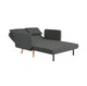 image 6 of Roxy 2-Seater Plush Borg Fabric Clic-Clack Sofa Bed with Wooden Legs - Dark Grey | Grey | Dark Grey | Two Seater | 1