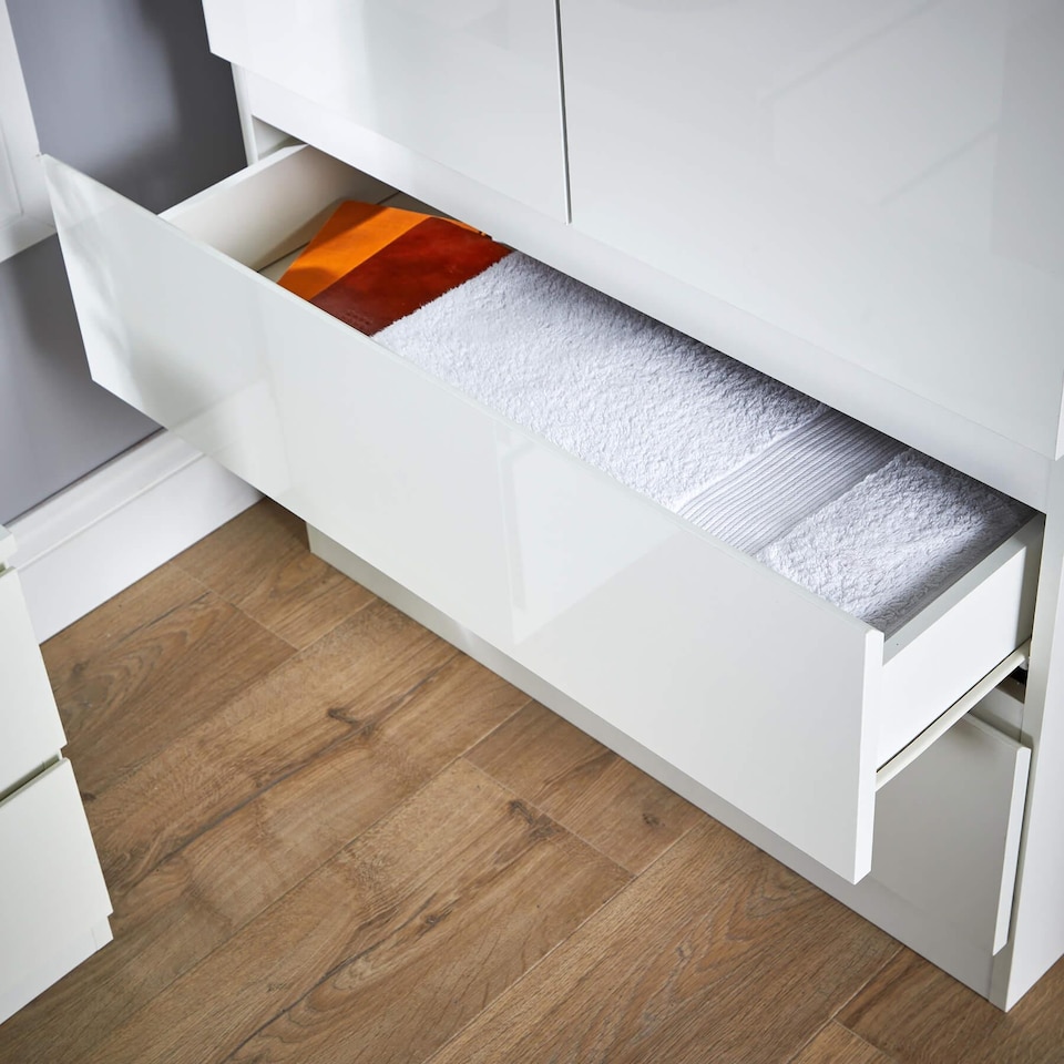 image 1 of Wardrobe 2 Door 2 Drawer Storage Cabinet Modern Home Bedroom Furniture | White