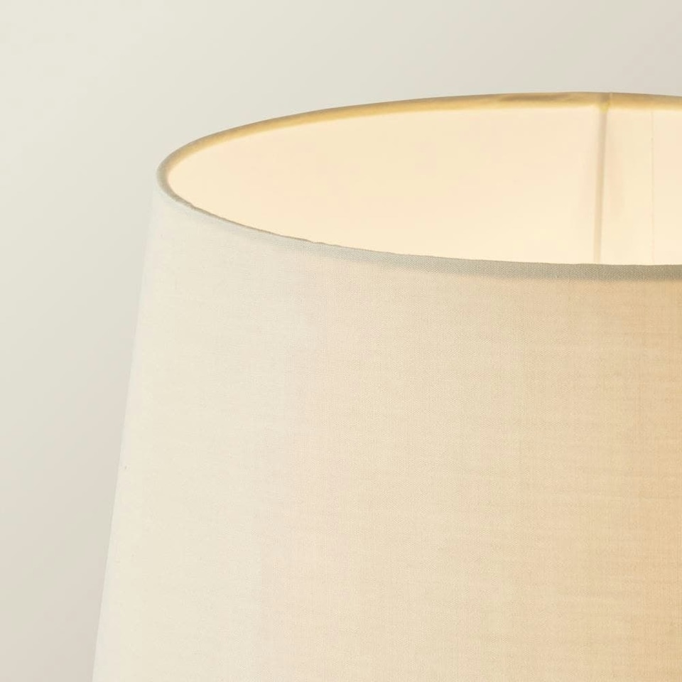 image 1 of ValueLights Adjustable Swing Arm Floor Lamp In Brushed Chrome Finish With Beige Light Shade