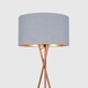 image 1 of ValueLights Camden Copper Tripod Floor Lamp Grey & Copper Shade & Bulb Grey