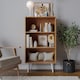 image 3 of URBNLIVING 3 Tier Wide Bookcase With Scandinavian Style Legs | Multi | Beech Bookcase & White Leg | 1