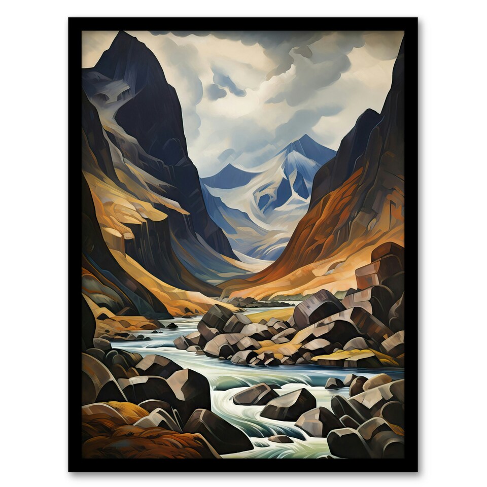 image 1 of Cairngorms National Park Dramatic Home Decor Black Framed Wall Art Print A4