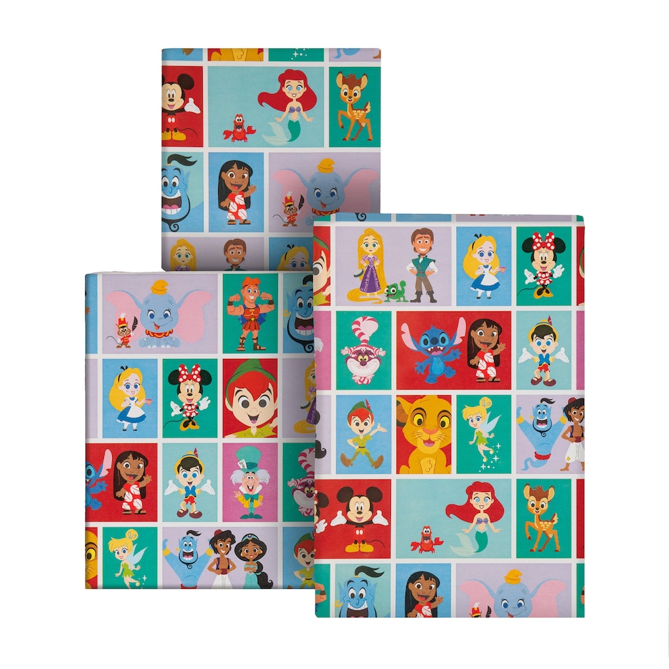 image 1 of Hallmark 6M Wrapping Paper - 3 X 2M Rolls - Disney Characters Design
