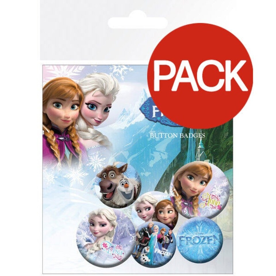 Frozen Characters Badge Set (Pack of 6) - Multicoloured - One Size