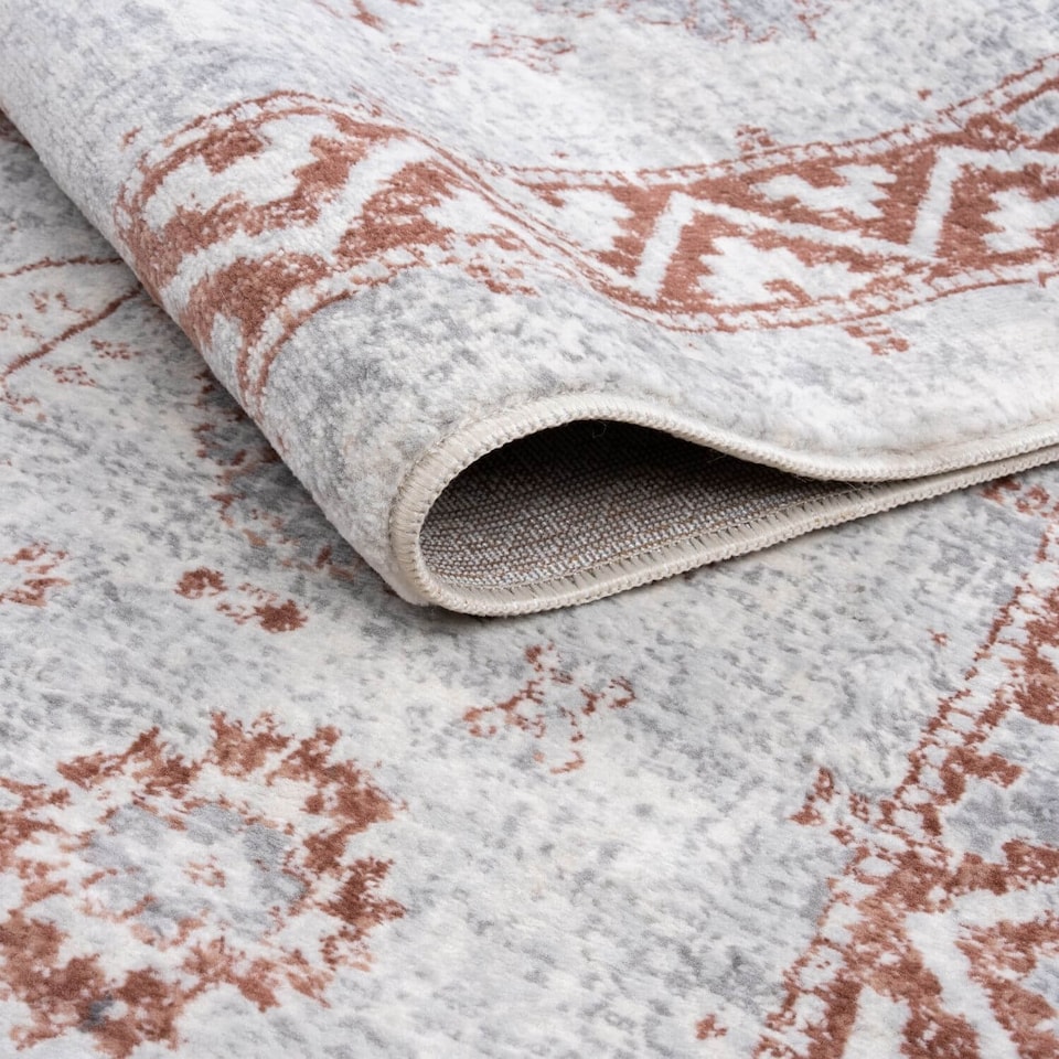 The Rugs Montana Collection Medallion Grey and Cream Living Room Rug ...