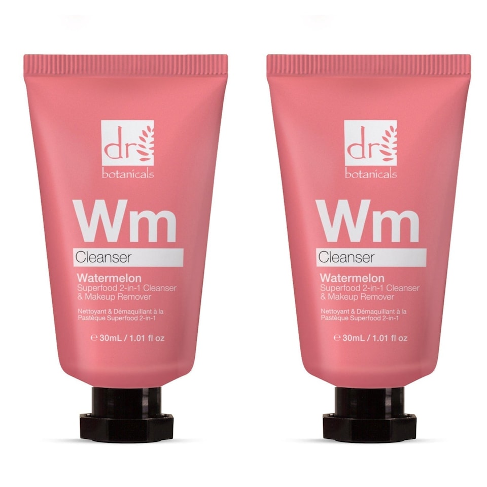 image 1 of Dr Botanicals Watermelon Superfood 2-In-1 Cleanser & Makeup Remover 30ml x 2 Duo Set
