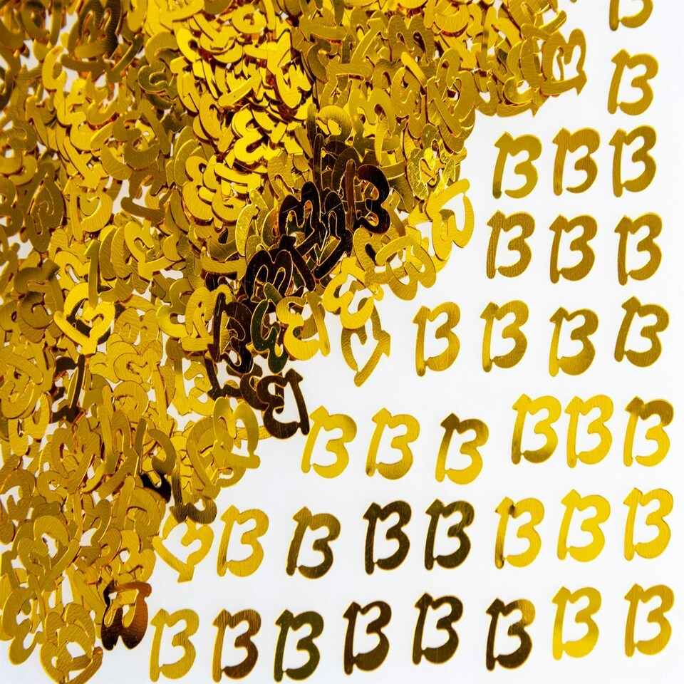image 1 of 4 x 14g Gold 13th Birthday Confetti
