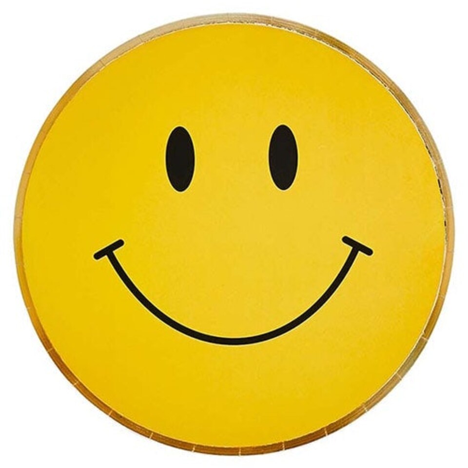 Smiling Face Round Paper Plates 23cm - Pack of 8