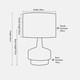 image 6 of Wood Effect White Textured Ceramic Table Lamp | White | White | 1