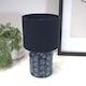 image 2 of ValueLights Priyah Set of 2 - Navy Blue Textured Scallop Effect Ceramic Table Lamp with Drum Shade | Blue