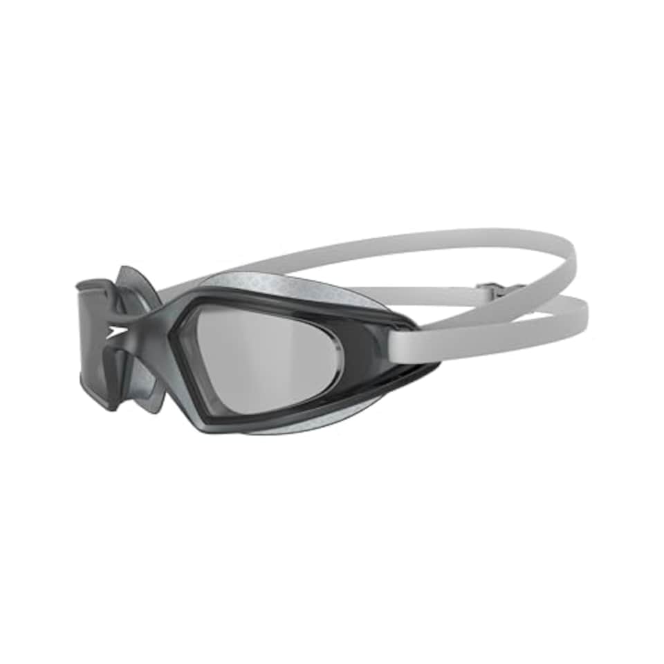 image 1 of Speedo Unisex-Adult Hydropulse Swimming Goggle | Comfortable Fit | Adjustable Design Goggles, White/Elephant/Light Smoke, One Size