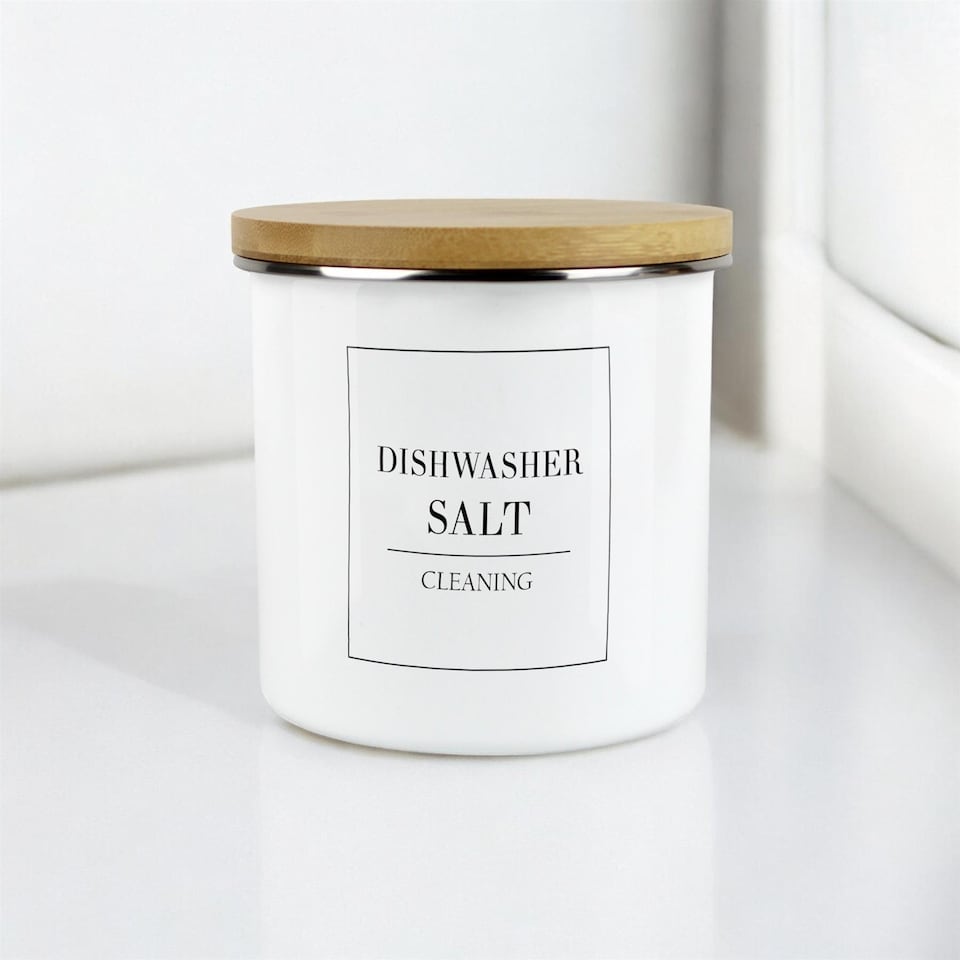 image 1 of Minimalist Large Dishwasher Salt Storage Canister