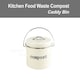 image 2 of Apollo 3L Cream Metal Kitchen Compost Caddy with Lid and Activated Charcoal Filter Countertop Food Waste Bin Odor Control Handle