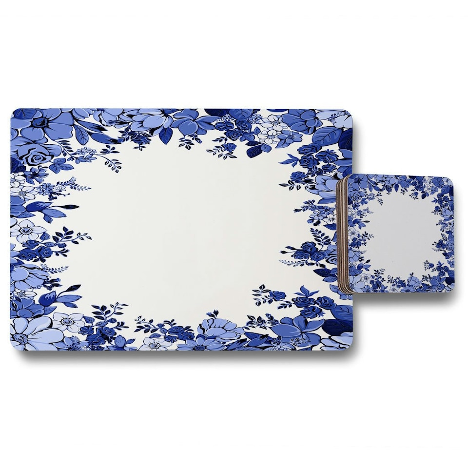 image 1 of Winter Floral Frame (Placemat & Coaster Set)