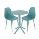 image 1 of Rimini Cala Outdoor Grade Bistro Table and 2 Chair Set - Plastic/Metal - L60 x W60 x H82 cm - Sky Blue - Partially Assembled