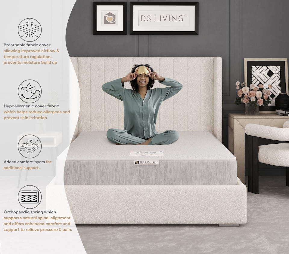image 1 of Ortho Support Medium-Firm Spring Aurora Mattress | Grey