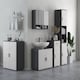 image 2 of kleankin Small Bathroom Cabinet, Bathroom Storage Cabinet with 2-Doors Cupboard, 2 Adjustable Shelves and Soft Close Mechanism, Grey