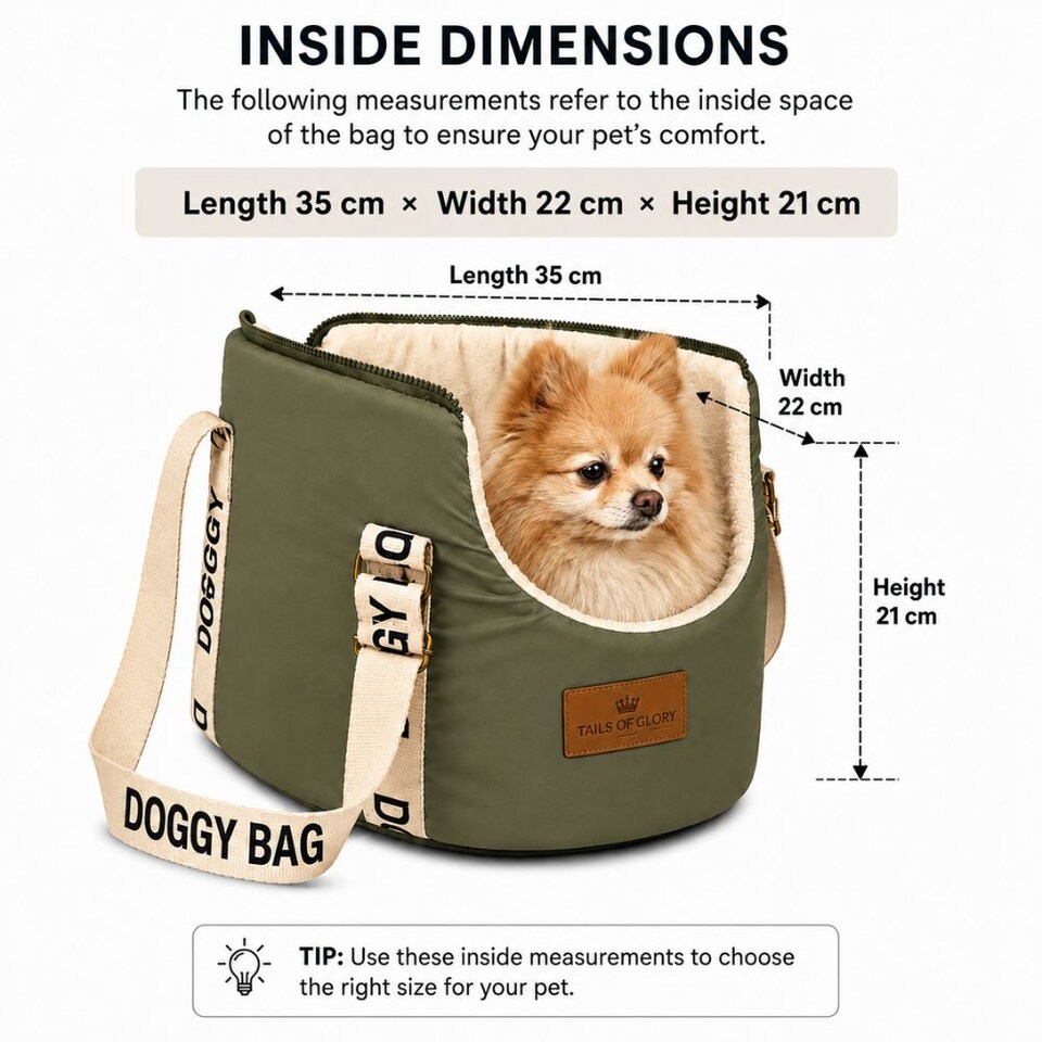 image 1 of Tails of Glory Cocoon Bag Green Small