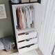 image 3 of 2 Door 3 Drawer Wardrobe with Hanging Rail - Modern Bedroom Storage Furniture | White | White with Black Doors | 1