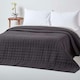 image 1 of Homescapes Cotton Quilted Reversible Bedspread Black and Grey - 200 x 200 cm | Black | 1