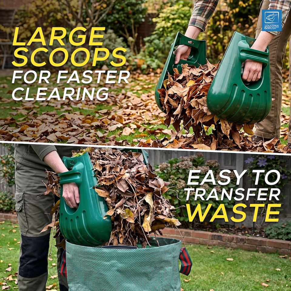 image 1 of Garden Waste Bag 500L with Leaf Scoops Garden Clean up Set